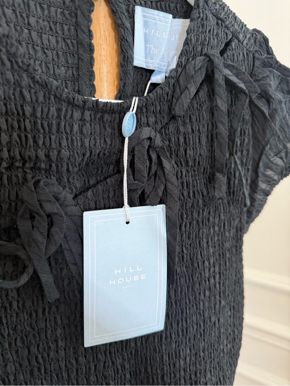 Hill House Home US The Gia Mini Nap Dress - Black Tonal Seersucker - Picture 6 of 7